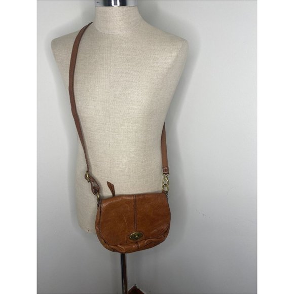 Fossil Handbags - FOSSIL Brown Leather Crossbody Shoulder Bag Purse Handbag
